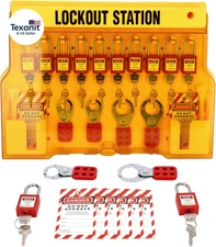 TAEGIQ Lockout Tagout Station with Loto Devices,Lock Out Tag Out Kit Board,12 Pc