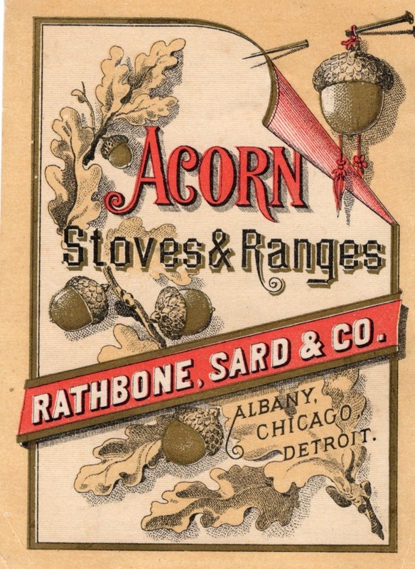 Victorian Trade Card Acorn Stoves & Ranges 1886-1895 litho Chicago  