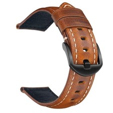Watch Band Vintage Oil Wax Leather Strap Stitching 18 20 22 24 26mm Bracelet