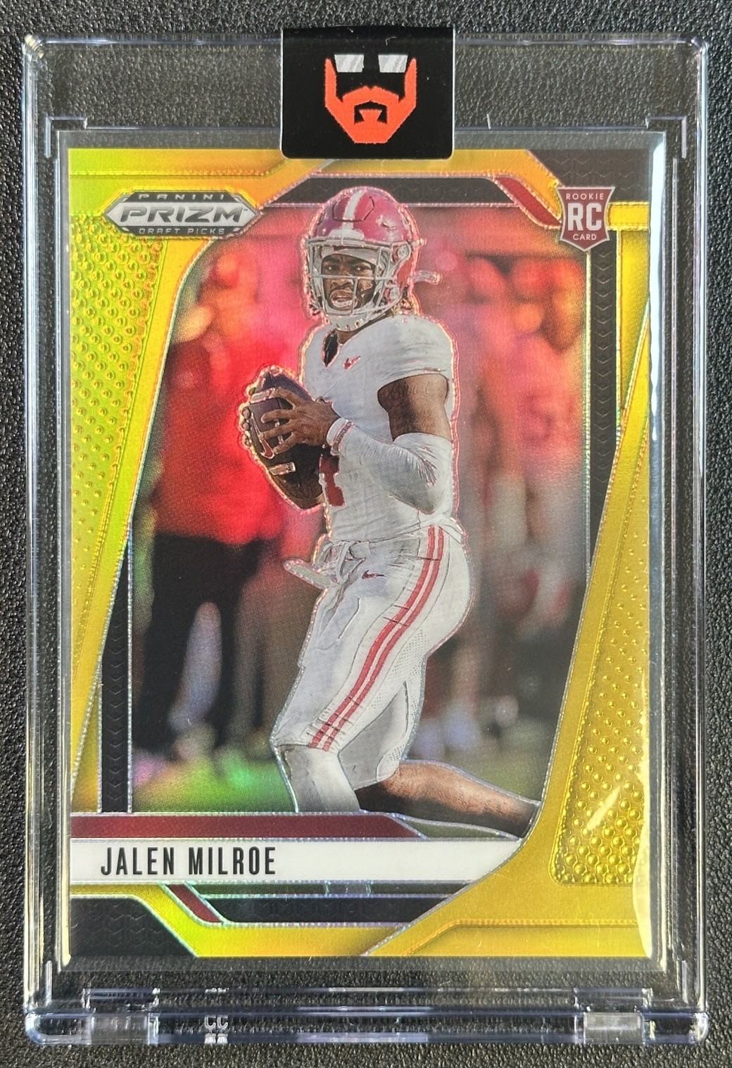 JALEN MILROE 2025 PANINI PRIZM DRAFT PICKS #5 ROOKIE GOLD RC 06/10 CRIMSON TIDE
