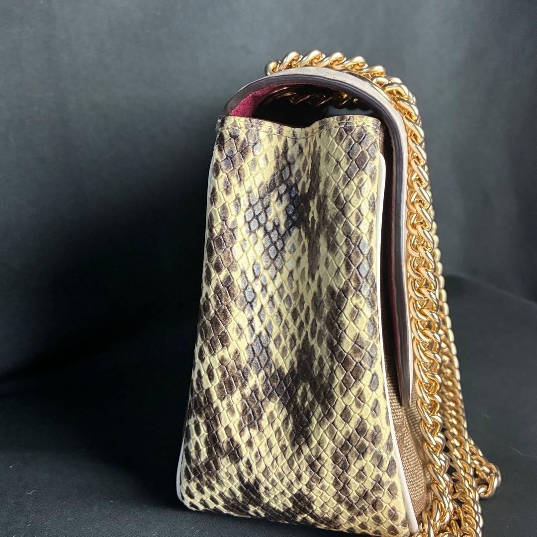 Coach Signature Python Pattern Chain Shoulder Bag… - image 4