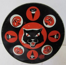 SALE VTG TIN HALLOWEEN OLD LITHO TIN NOISE MAKER ANGRY CAT JOL  HATS FREE SHIP