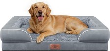Cozy Large Dog Bed - 42x30 Inch Orthopedic Foam with Bolsters  Washable Cover
