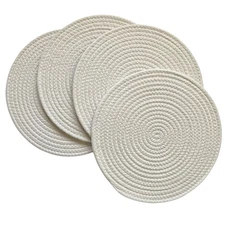 WAZAIGUR Round Placemats Washable Thick Cotton Absorbent 13 inch Table Mats for