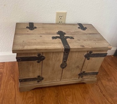 Wooden Chest Storage Trunk Box Standard Small Victorian Antique Wood Vintage