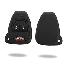2Pcs Silicone Key Fob Cover 3 Buttons Compatible with Jeep Chrysler Dodge