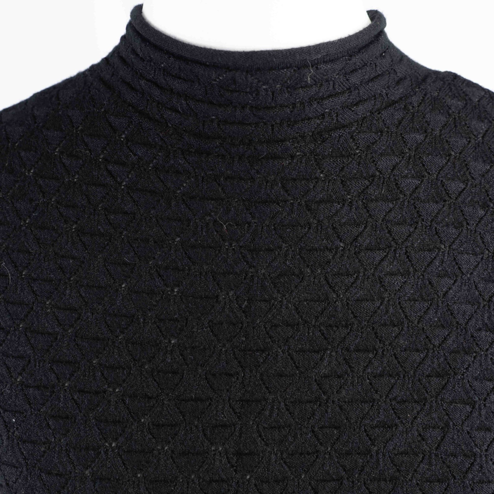 Warehouse Black Diamond Pattern Long Sleeve 14 Top Pre-Owned image 2