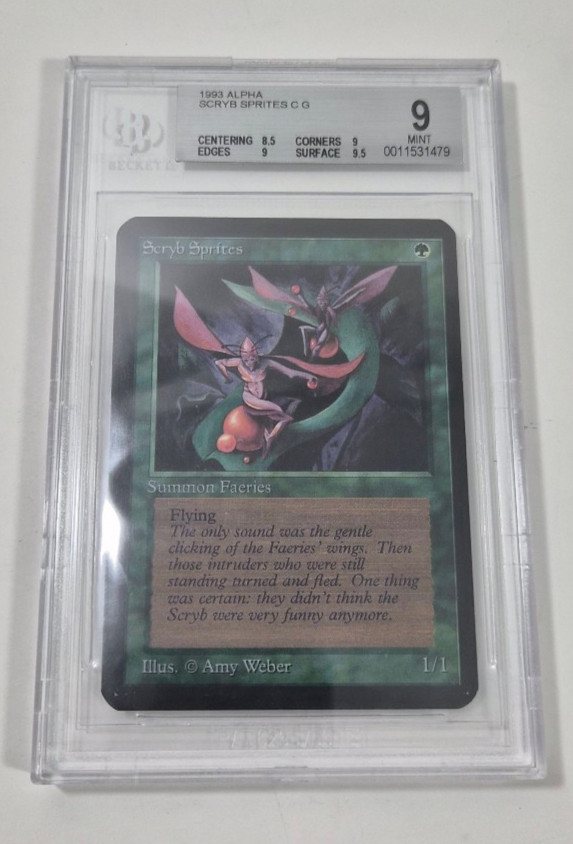 BGS 9 Alpha Scryb Sprites Magic The Gathering Graded Mint Vintage Old School
