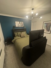 Dreams Tokyo King Size Tv Bed Frame with Ottoman Storage - Surround Sound