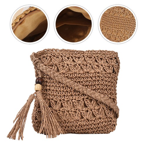Women Weave Single Shoulder Bag Cross-body Bag Fashion Stylish Tassel Bag - Picture 2 of 20