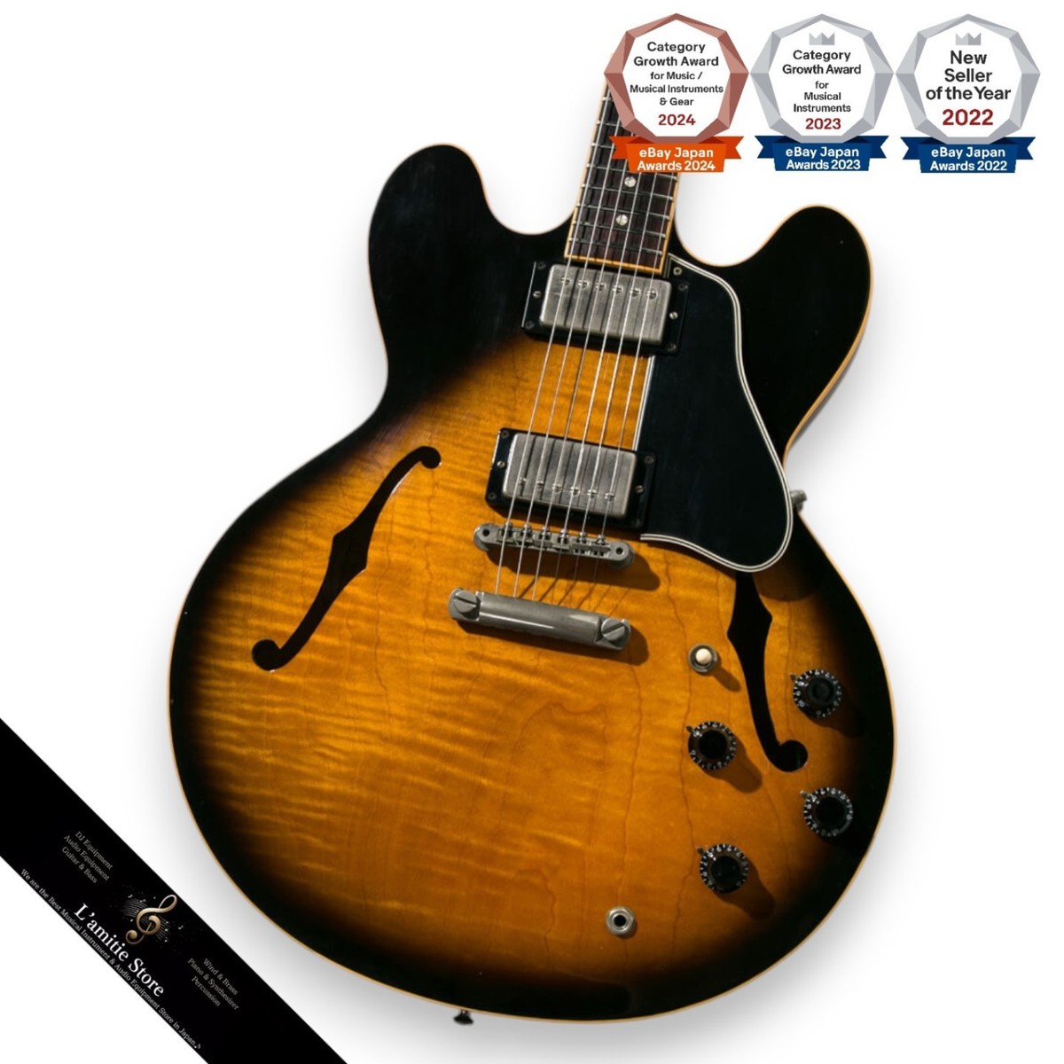 Gibson USA ES-335 99年製 Sunburst Figured Gibson ES335 Figured Sunburst 1998 Electric Guitar | eBay