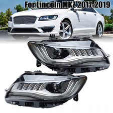 Left+Right LED Front Headlights Assembly W/AFS Headlamps For Lincoln MKZ 2017-19