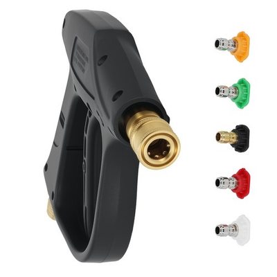 #ad High Pressure Washer Spray Gun M22 14mm with 5 Spray Nozzle Tips Aluminum $16.80