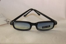 SONNENBRILLE GLÄSER HELL BLAU GELB FARBVERLAUF  RAHMEN SCHWARZ AUS KUNSTSTOFF