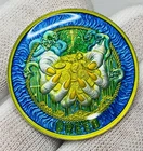 Greed - Seven Deadly Sins Royalty Blue Hand Enamel 1 oz .999 Silver Art Round