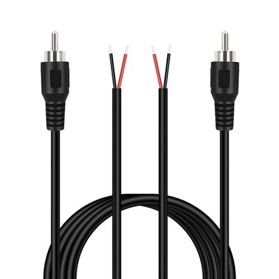 RCA to Speaker Wire 2-Pack, 6FT Male Plug to Bare Wire Audio Adapter Cable