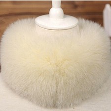 2 Women Off White Faux Fur Collar Scarf for Winter Neck Warmer