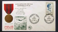 ENVELOPPE PREMIER JOUR TIMBRE N° 1289 LIONEL DUBRAY RÉSISTANCE OB JOINVILLE 1961