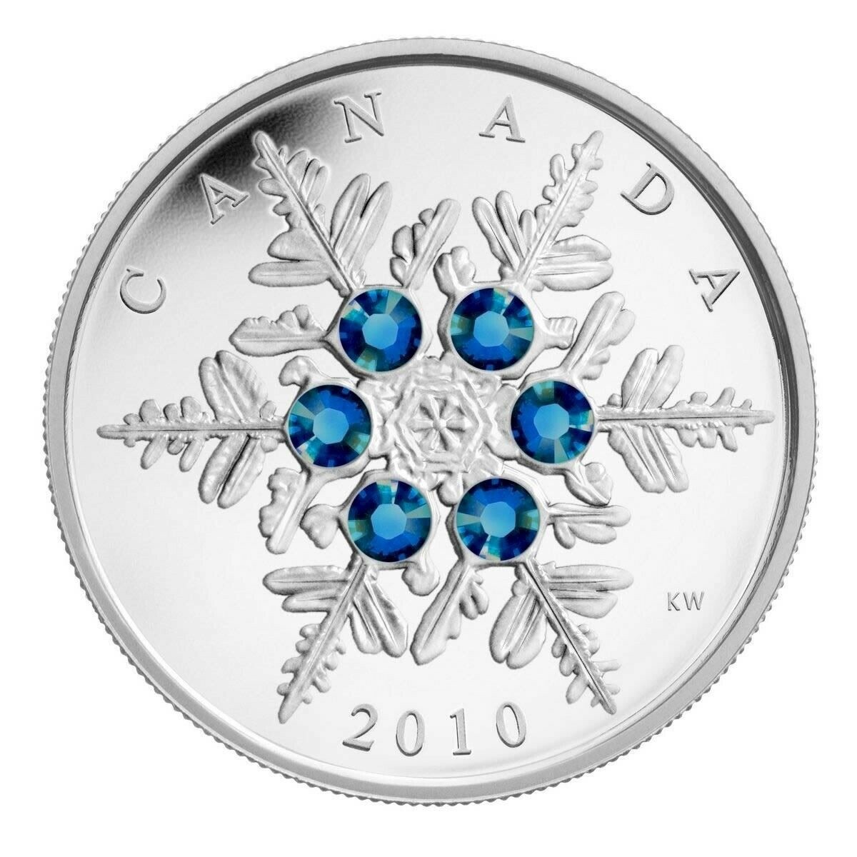 Canada 2010 CRYSTAL SNOWFLAKE $20 1 Oz Silver Holiday Proof with