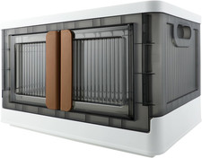 8.4 Gallon Storage Bin with Lids, Locking Cabinet, Foldable Plastic Organizer