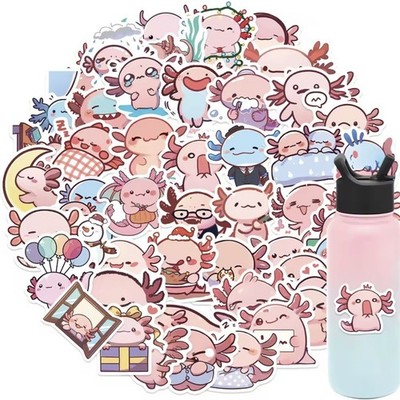 50x Axolotl Sticker Set Cute Cartoon Aufkleber Kindergeburtstag Scrapbooking DIY