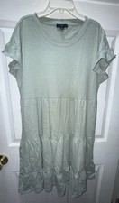 J. Crew White Tiered Dress Broken-In Jersey Size M