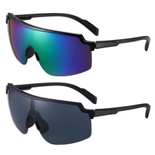 2 pack Running Cycling Baseball Glasses for Sports Lovers, Trendy Sunglasses Ove