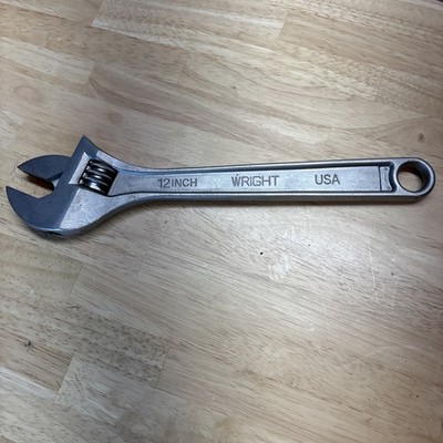 Wright Tool 9AC12  12'' x 1-1/2'' Alloy Steel Adjustable Wrench USA