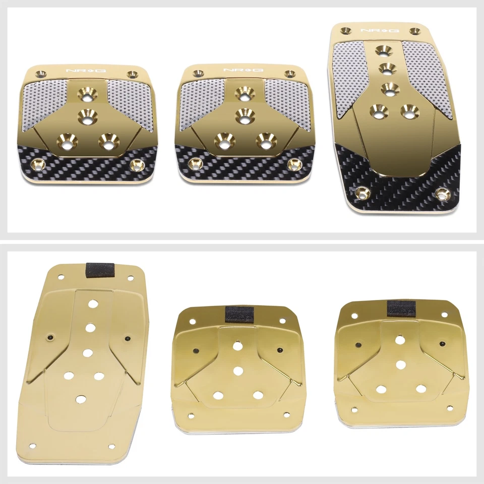 NRG Aluminum Carbon Fiber Insert Clamp On Car Pedal Gas Pedal Break Pedal Covers - Изображение 3 из 4