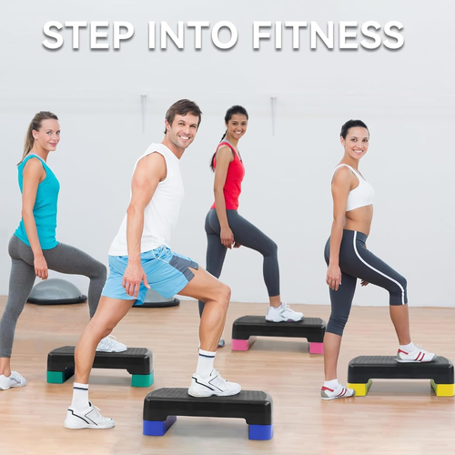 18" Workout Aerobic Stepper Step Plattform mit 2 Riser, mehrere Farben - Bild 7 von 12