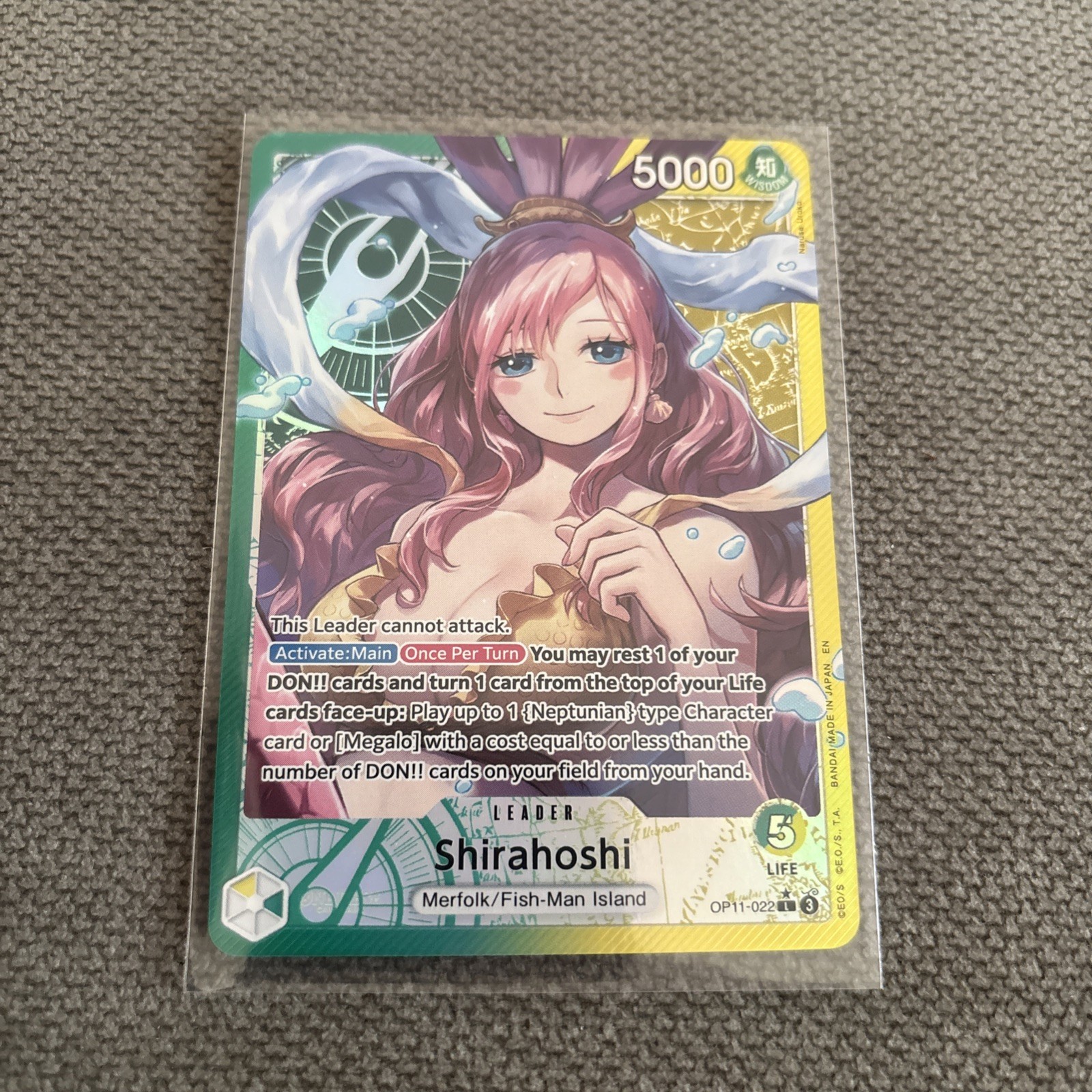 Shirahoshi 2025 A Fist of Divine Speed #OP11-022 Leader (Alternate