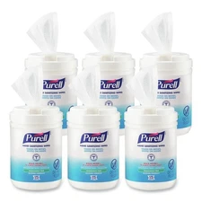 Purell 903106 6 in. x 7 in. Alcohol Formula Sanitizing Wipes - White (6/CT) New
