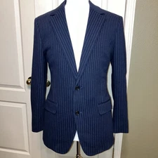 BONOBOS Jacket / Blazer FORTEX Slim Fit PINSTRIPE Navy Blue - Sz 42 R