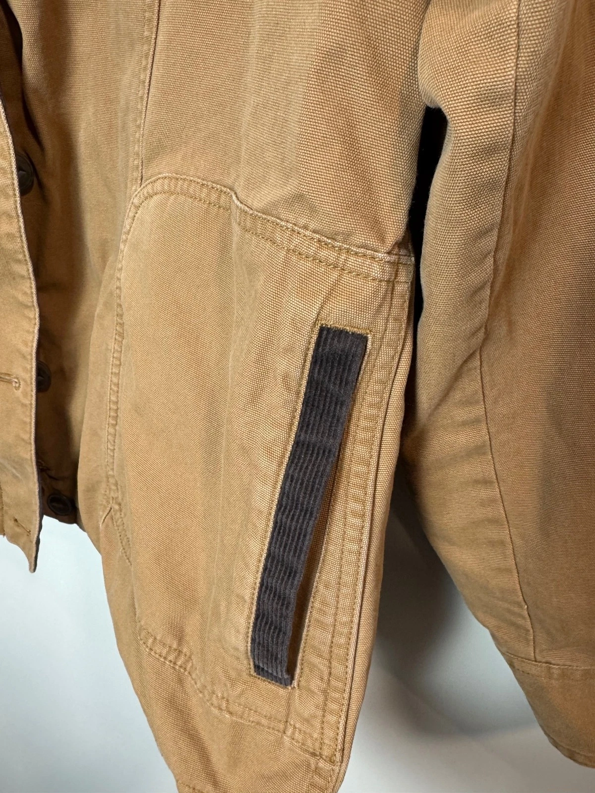 ORVIS Flannel Lined Saddle Brown Corduroy Trim Barn Jacket LARGE WORKWEAR - product detail image 4