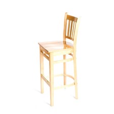 Oak Street Mfg WB102NTNT Verticalback Natural All Wood Barstool