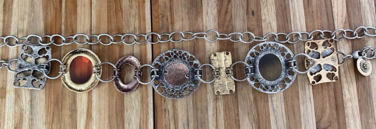 Never worn CHiCO’s extra large conch chain belt with multi stone details Chico main image 2