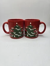 Vintage 1990's WAECHTERSBACH Christmas Tree MUGS From West Germany set of 2