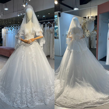 Lace Appliques Vintage Wedding Dresses Off Shoulder Sweep Train Bridal Gowns