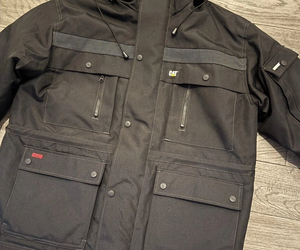Catipilar Mens Heavy Insulated Parka In Black Size Large - Image 2 of 4