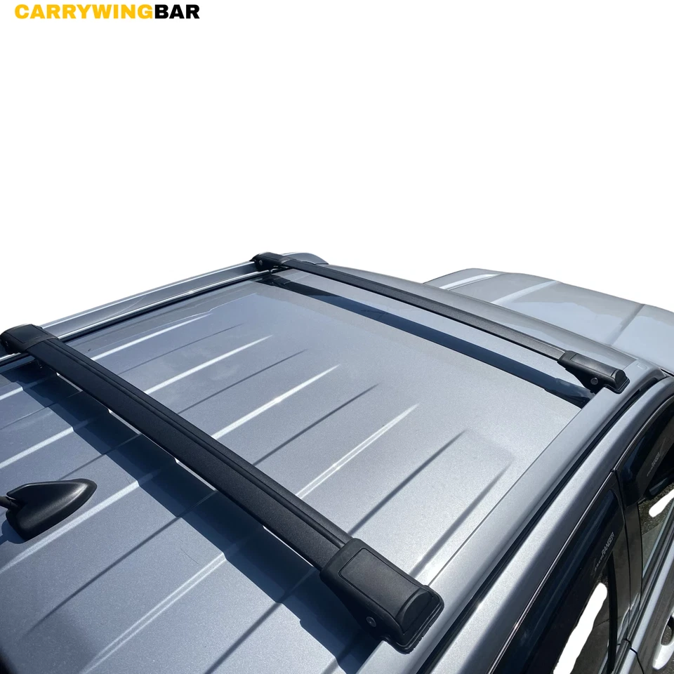 Par de barras transversales de techo negras de aluminio Fit GMC Yukon Denali 2001-2006 Foto 3 de 4