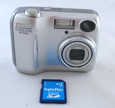 Vintage Nikon CoolPix 4100 Compact Digital Camera 4MP CCD +512MB SD Card