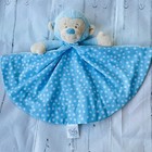 Baby Ganz Blue Monkey Tan Face White Polka Dots Plush Security Blanket Lovey — photo 2