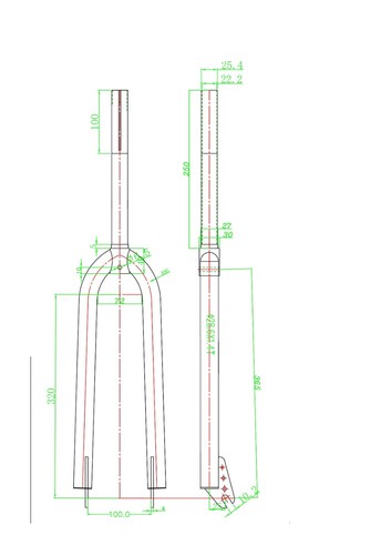 DONSP1986 1" Threaded 26" Rigid Fork 26*3.5" & Headset Tire Bike/ Bicycle Fork - Picture 9 of 10