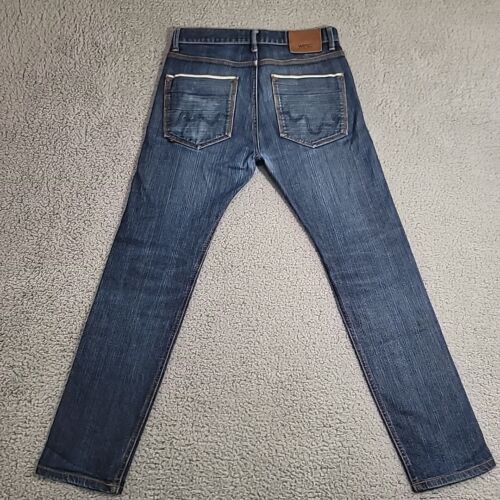 WESC Jeans Para Hombre 31x32 Azul Japonés Ribete Recto Delgado Elastizado Denim - Imagen 3 de 22
