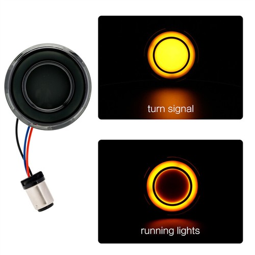 Front LED Turn Signal Light Smoke Lens For Harley Touring Softail Dyna Sportster - Picture 5 of 13