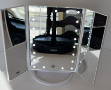 Tri-Fold LED Makeup Mirror Magnified Portable...