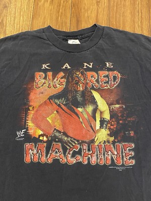 Vintage Kane Burn In Hell 2000 Wrestling WWF Graphic T-Shirt Large