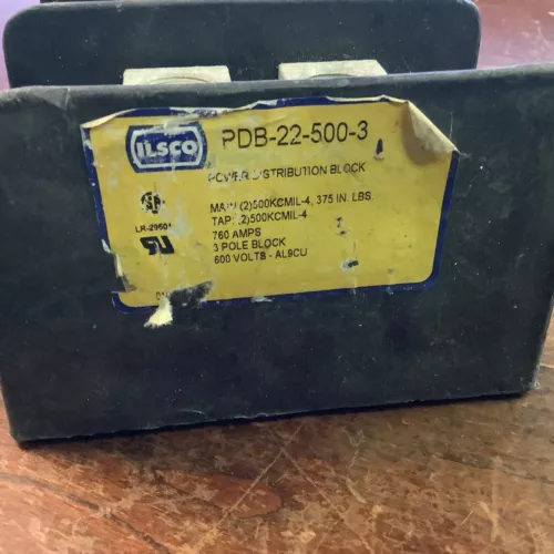 Ilsco PDB-22-500-3 Dual Rated Power Distribution Block 600V 700A (NOS)
