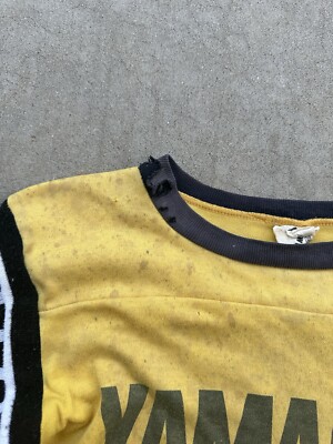1970s Yamaha Motorcycle Longsleeve Shirt Vintage Cotton RARE