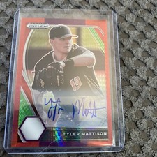2021 PRIZM DRAFT PICKS TYLER MATTISON RED Hyper PRIZM AUTOGRAPH #PDP104 TIGERS